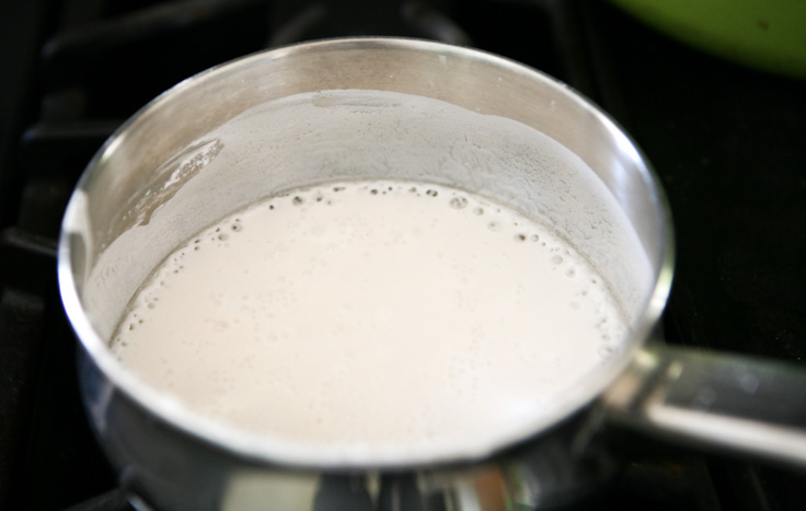 air dry clay recipe, in small saucepan